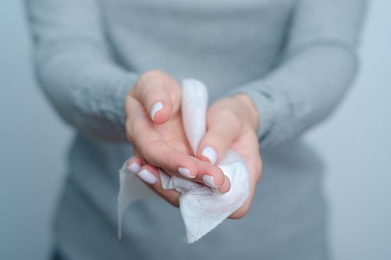 دستمال مرطوب پاک کننده دست و صورت